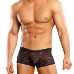 Male Power Stretch Lace Mini Short