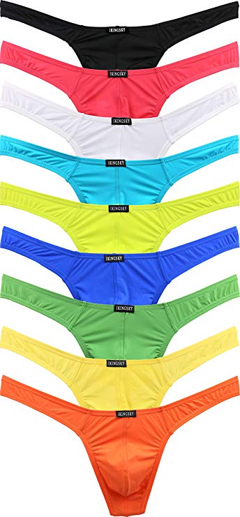 iKingsky Men's Low Rise T-Back Thong Underwear